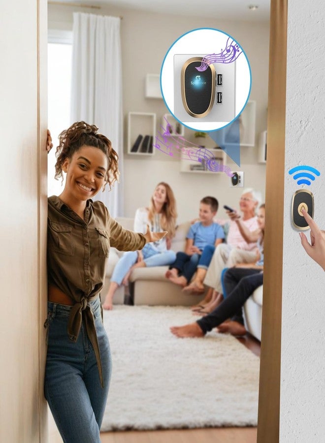 Spromoce Wireless Calling Bell for Home, 1000Ft Long Range Door Bell for Office, IP55 Waterproof Cordless Remote Doorbell with 38 Chimes, 4-Level Volume - Image 5